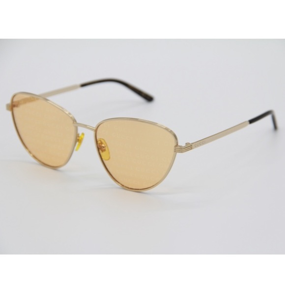 NEW GG0803S 004 GUCCI SUNGLASSES CAT EYE FRAME EYEWEAR GUCCI GG 0803S GOLD - Picture 4 of 12